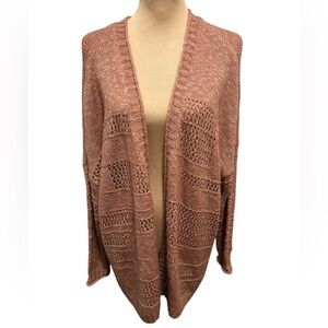 Maurice Women’s Plus Size 2X Pink Cardigan Open Front Open Knit Soft Cozy NWT